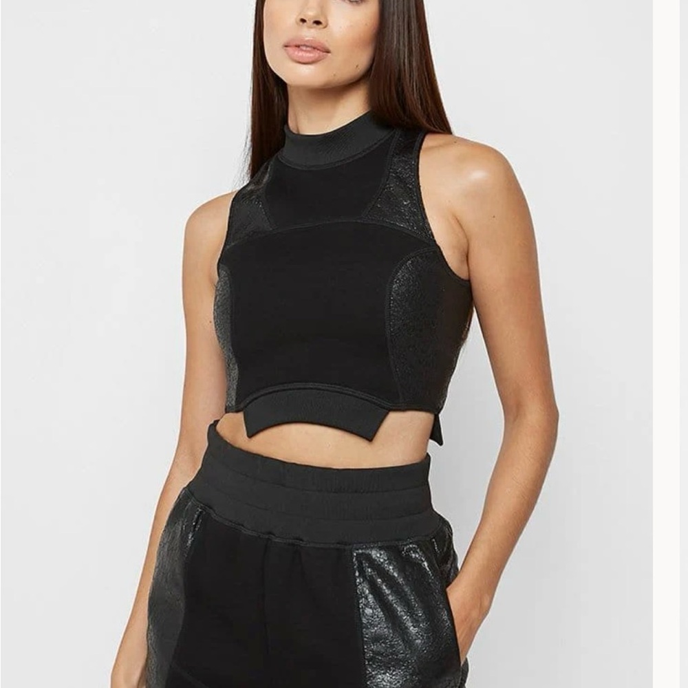 Maniere De Voir Black Textured Tank Top